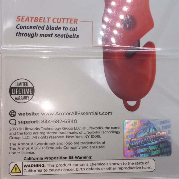 Armor All Emergency Window Hammer Glass Breaker Seat Belt Cutter Auto Safety New - Picture 10 of 14